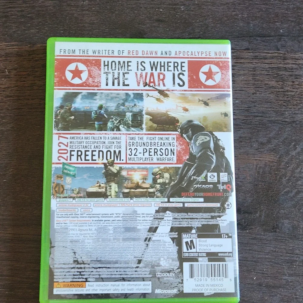 Homefront Xbox 360 Video Game Complete with Manual Shooter M‎ Rated